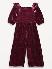 Smocked Velvet Jumpsuit for Toddler Girls