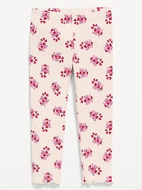 Printed Lettuce-Edge Leggings for Toddler Girls
