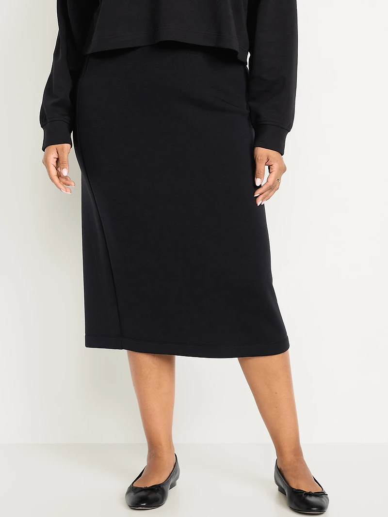 Extra High-Waisted Bounce Fleece Midi Skirt