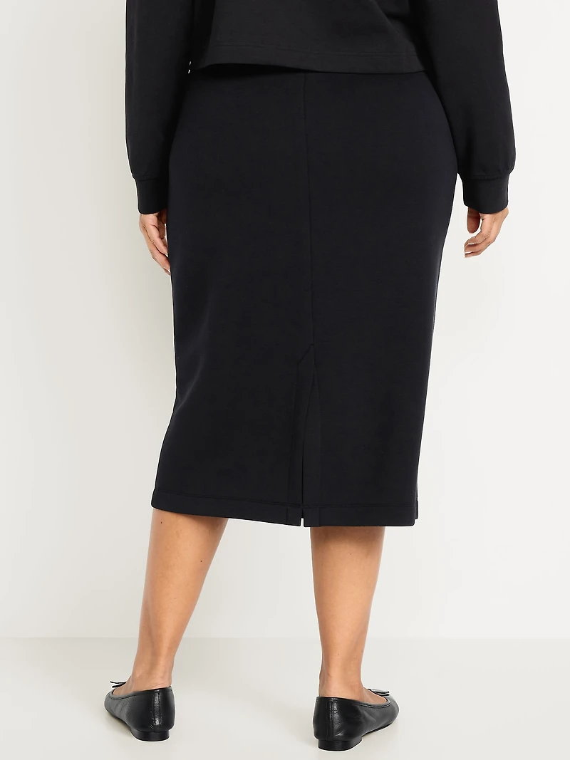 Extra High-Waisted Bounce Fleece Midi Skirt