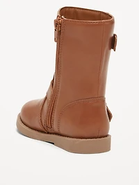 Faux-Leather Buckled Boots for Toddler Girls