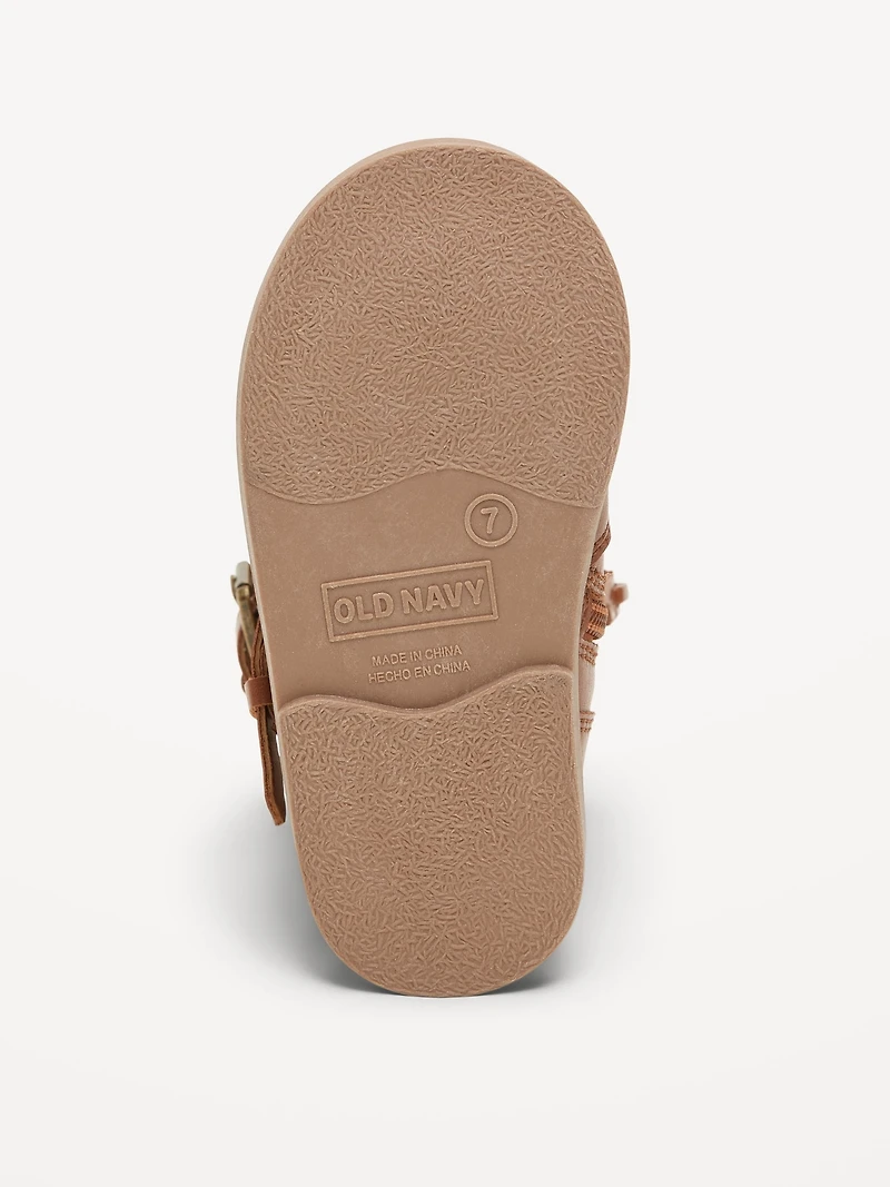 Faux-Leather Buckled Boots for Toddler Girls