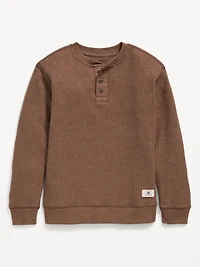 Long-Sleeve Henley Thermal-Knit T-Shirt for Boys