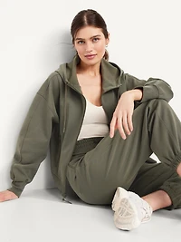 Dynamic Fleece Oversized Full-Zip Hoodie Sweatshirt