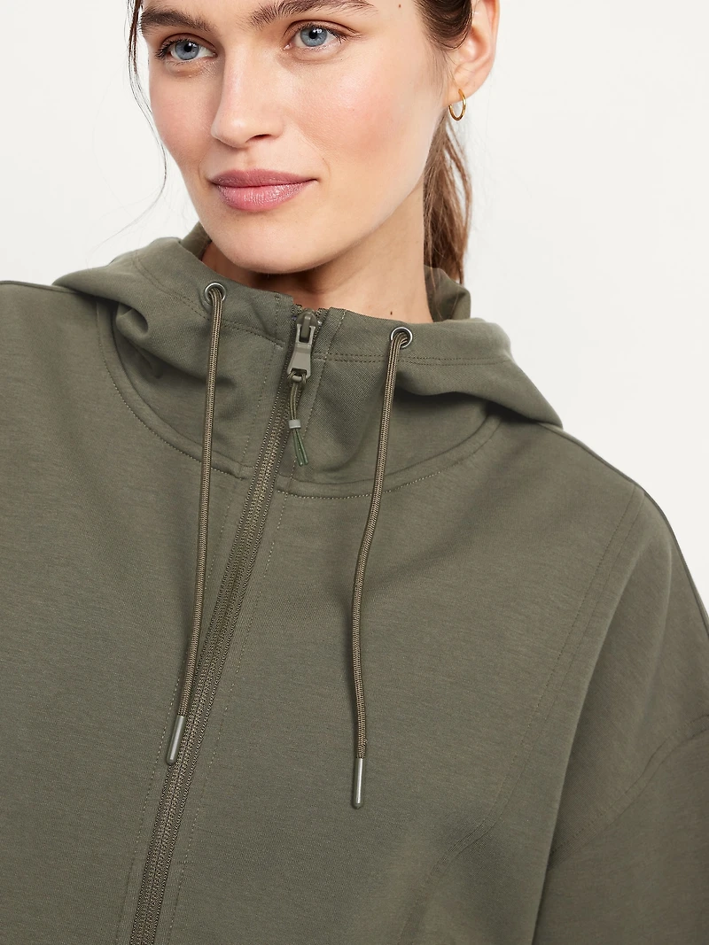Dynamic Fleece Oversized Full-Zip Hoodie Sweatshirt
