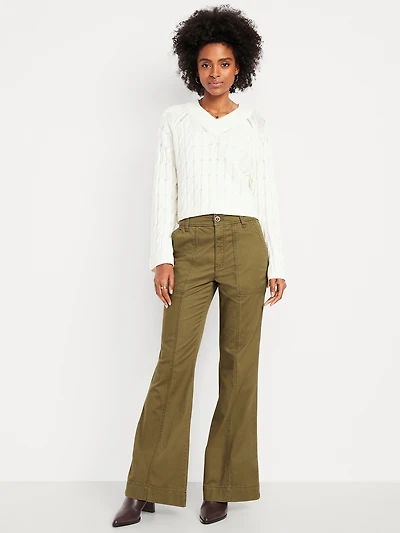 Mid-Rise Flare Pants