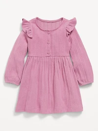 Long-Sleeve Cozy-Knit Dress for Toddler Girls