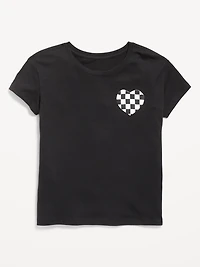 Softest Short-Sleeve Heart-Pocket T-Shirt for Girls