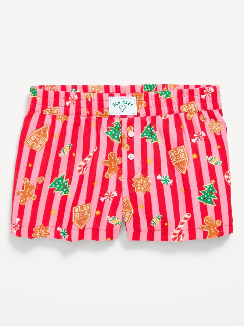 Flannel Plaid Boxer Pajama Shorts for Girls