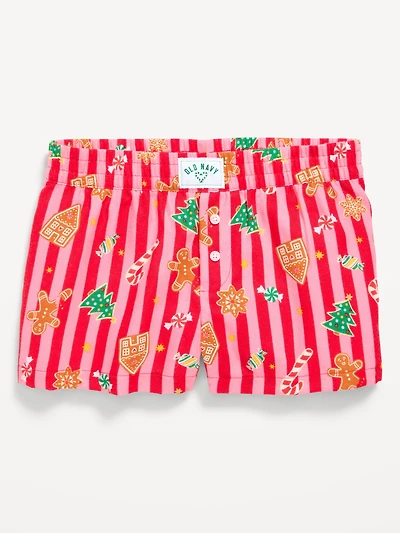 Flannel Plaid Boxer Pajama Shorts for Girls