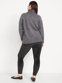 High-Waisted Velour Fashion Ankle Leggings