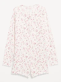 Pointelle Rib Henley Pajama Romper