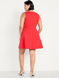 Sleeveless Ponte-Knit Mini Swing Dress