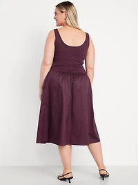 Fit & Flare Sleeveless Midi Dress