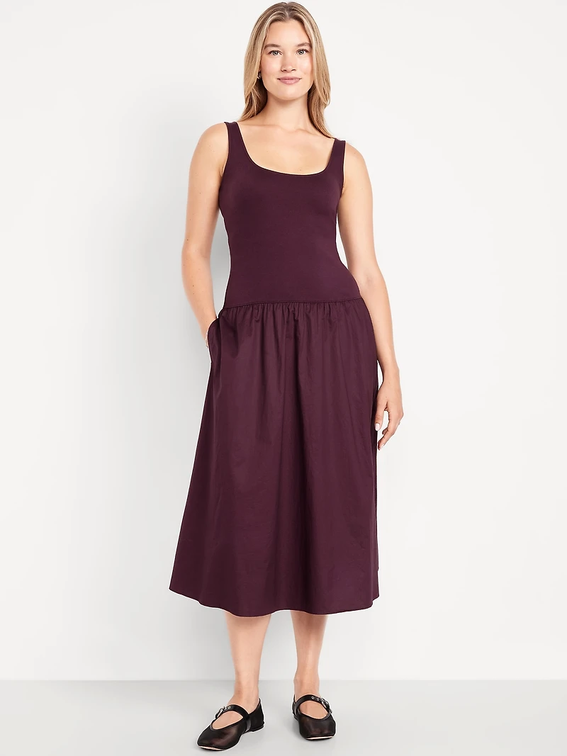 Fit & Flare Sleeveless Midi Dress
