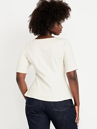 Square-Neck Peplum Top