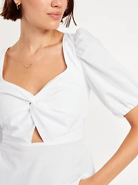 Twist-Front Peplum Top