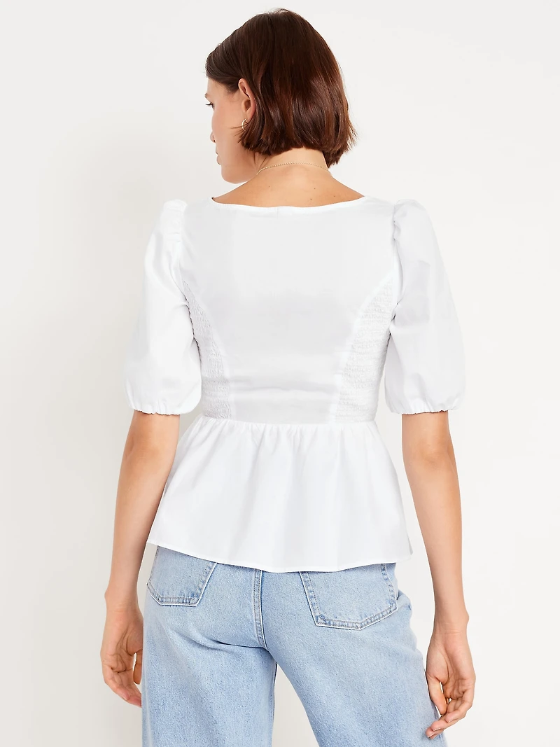 Twist-Front Peplum Top