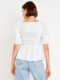 Twist-Front Peplum Top