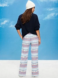 Mid-Rise Printed Flannel Pajama Pants for Women