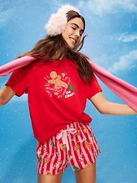 Flannel Boxer Pajama Shorts for Women