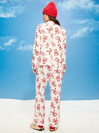 Printed Flannel Pajama Pant Set for Women
