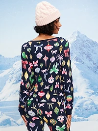 Scoop-Neck Waffle Pajama Top for Women