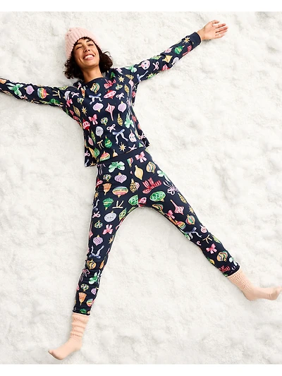 High-Waisted Waffle Pajama Leggings for Women