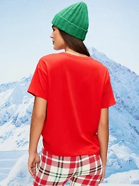 Holiday-Graphic Crew-Neck T-Shirt for Women