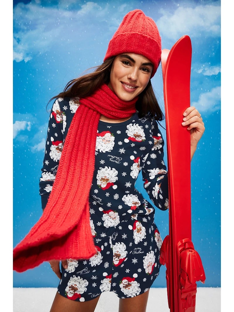 Scoop-Neck Waffle Pajama Top for Women