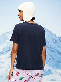 Holiday-Graphic Crew-Neck T-Shirt for Women