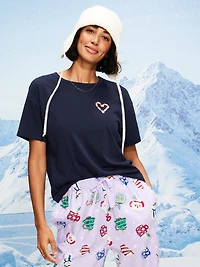 Holiday-Graphic Crew-Neck T-Shirt for Women