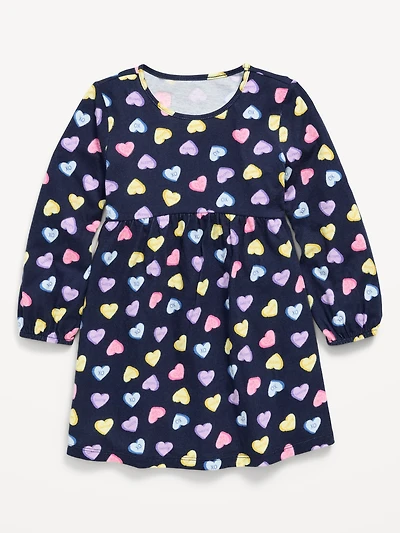 Printed Long-Sleeve Dress for Toddler Girls