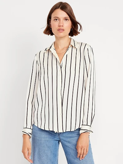 Satin Button-Down Shirt