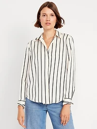 Satin Button-Down Shirt