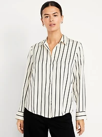 Satin Button-Down Shirt