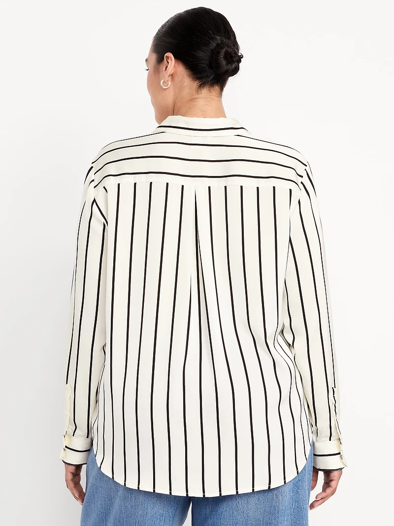 Satin Button-Down Shirt