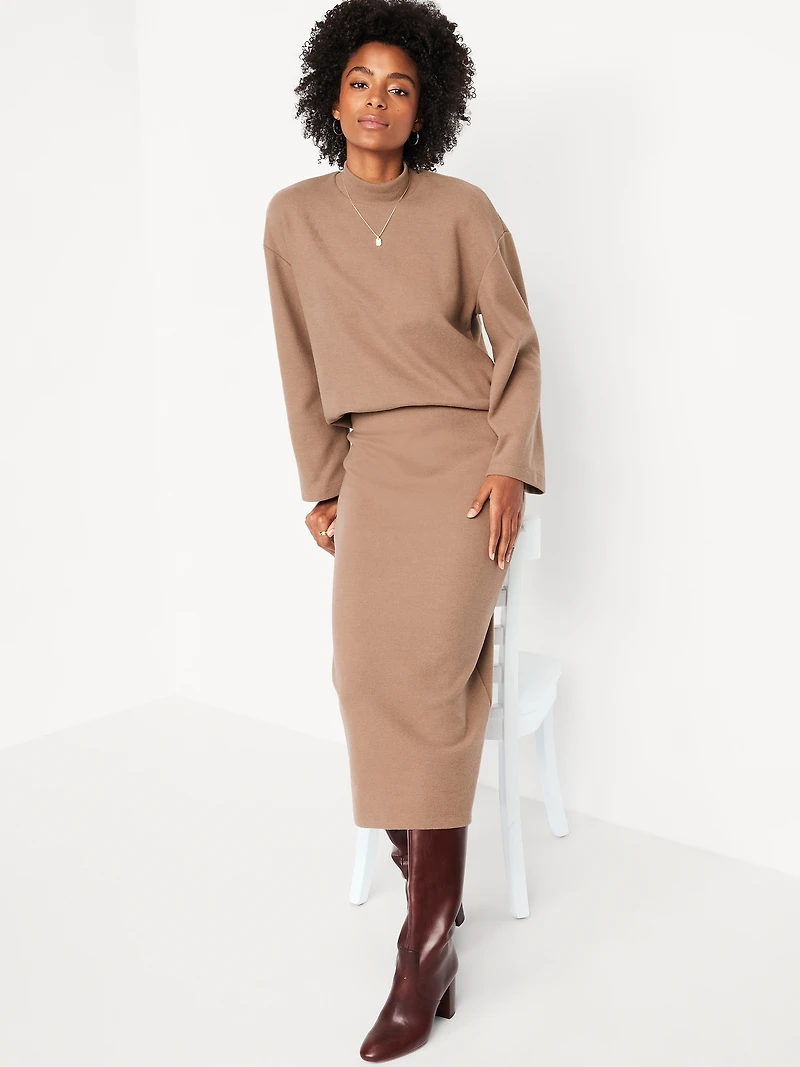 Cozy Mock-Neck Tunic Sweater