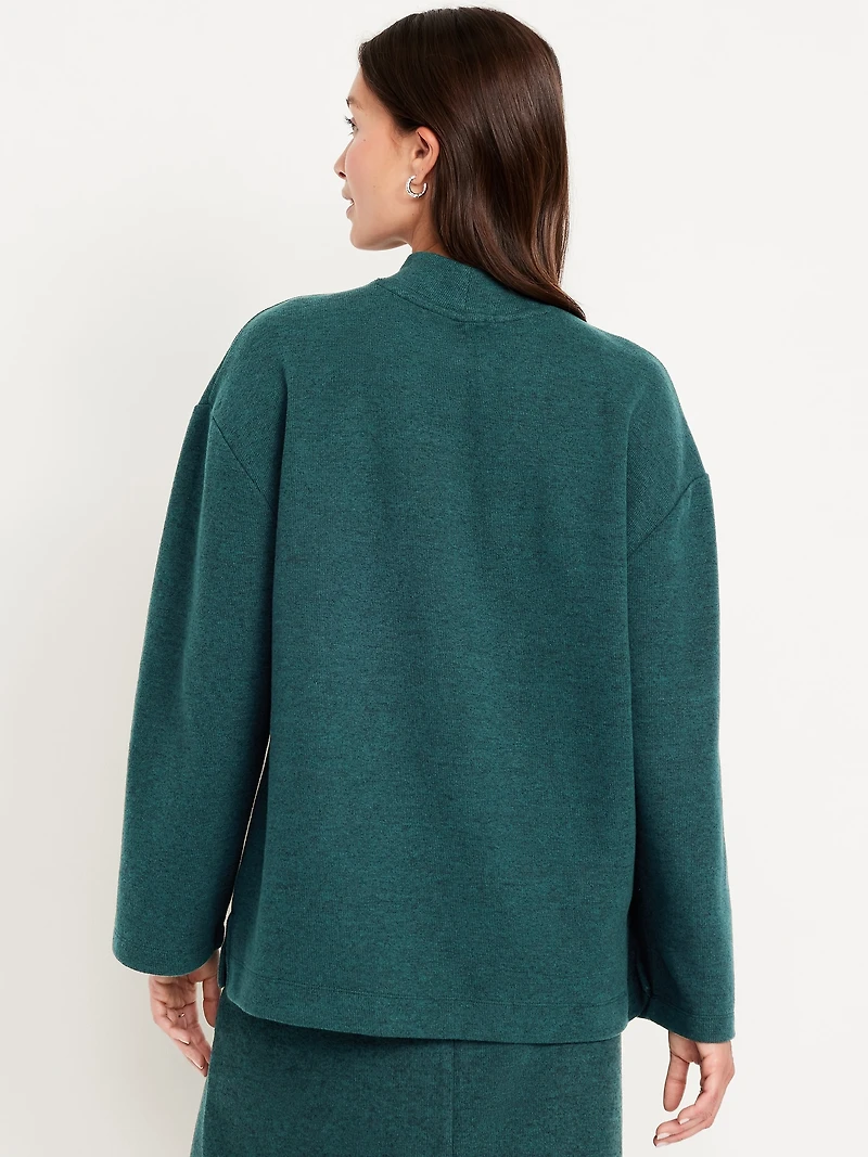 Cozy Mock-Neck Tunic Sweater