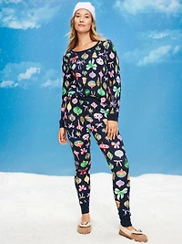 High-Waisted Waffle Pajama Leggings for Women