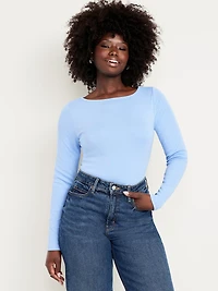 Snug Long-Sleeve Boatneck T-Shirt