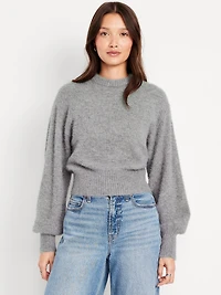 Crew-Neck Eyelash Sweater