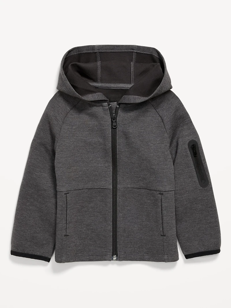 Oversized Dynamic Fleece Zip-Front Hoodie for Toddler Boys