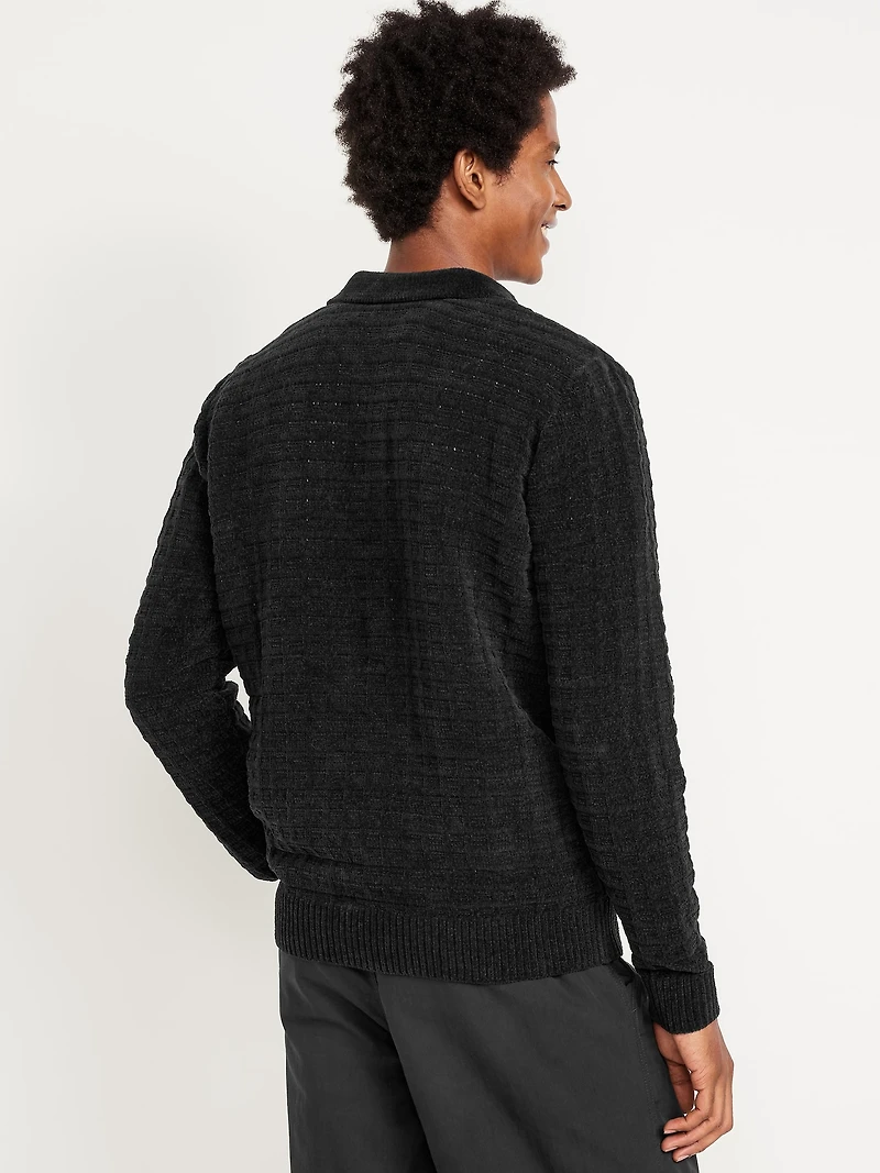 Relaxed Chenille Polo Sweater