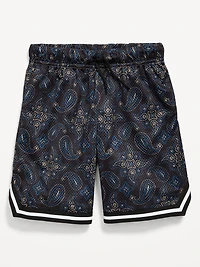 Printed Mesh Basketball Shorts for Boys (At Knee