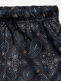 Printed Mesh Basketball Shorts for Boys (At Knee