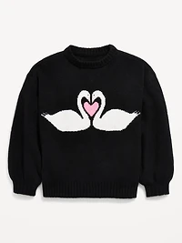 Oversized Valentine's Day Graphic Sweater for Girls