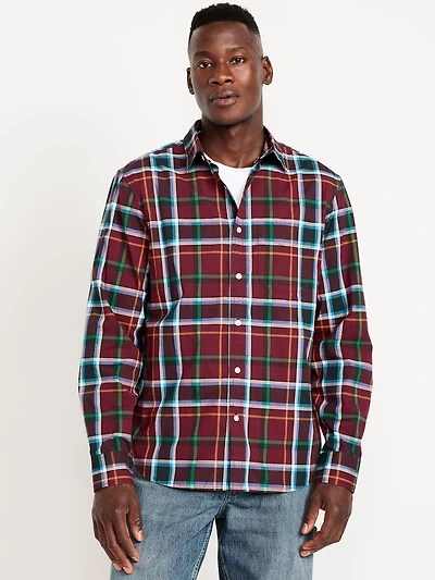 Classic Fit Everyday Plaid Poplin Shirt