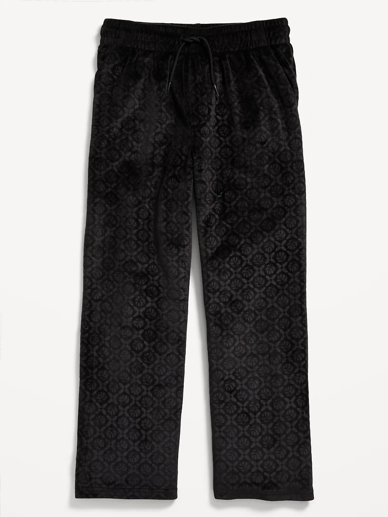 Baggy Embossed Velour Track Pants for Boys