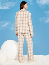 Plaid Flannel Pajama Pant Set for Women